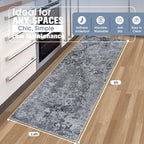 Aelenmu Runner Rugs for Hallways Kitchen 2.6x8 Non Slip Washable Black | Modern - Image 2