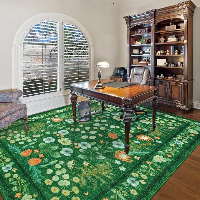 Area Rugs for Living Room, 6x9 Washable Vintage Rug for Bedroom, Non-Slip - Image 5