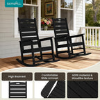 SERWALL Oversized Outdoor Rocking Chair, HDPE Patio Rocking Chair - Image 6