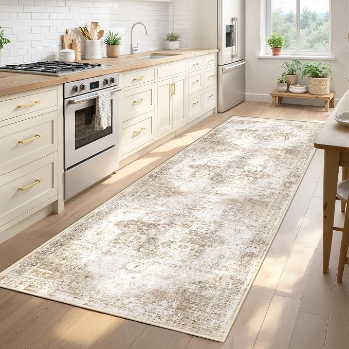 Runner Rug 2x8 Washable Rug, Vintage Boho Medallion Hallway Runner Non-Slip - Image 2