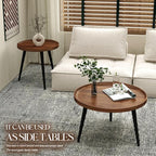 2 Pcs Mid Century Modern Coffee Table Round - Image 5