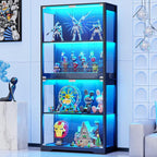 BROTTAR Display Cabinet with Glass Doors, 4-Tier Curio Cabinet with 3 Color by BROTTAR