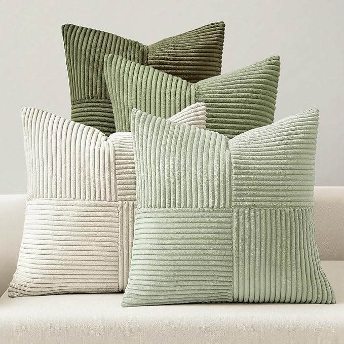 MIULEE Summer Light Green Decorative Throw Pillow Covers 18x18 Inch Set of 4 by MIULEE
