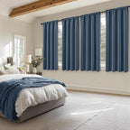 MIULEE Stone Blue Blackout Curtains 4 Panels Set 72 Inch Length Bedroom | - Image 2