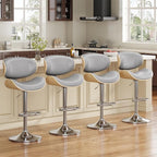 YaFiti Bar Stools Set of 3, Bentwood Adjustable Height Swivel Bar Stools - Image 3