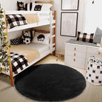 Amdrebio Black Shag Round Circle Rug 5Ft - Image 7