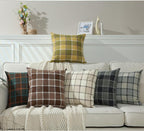 Stellhome Pack of 2 Fall Linen Buffalo Check Throw Pillow Covers, Farmhouse - Image 6