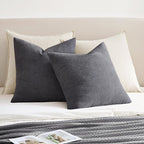 MIULEE Grey Chenille Couch Throw Pillow Covers, 20x20 | Set of 2, Soft - Image 4