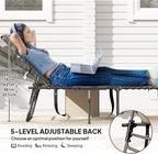 Outsunny Folding Chaise Lounge Chair Outdoor Tanning Chair - Image 4