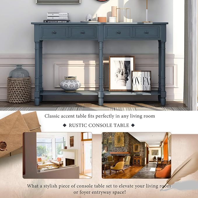Merax Retro Console Table Sofa Table - Image 5