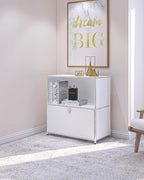 32.5-Inch Flip-Top Side Table & Buffet Cabinet - Image 8