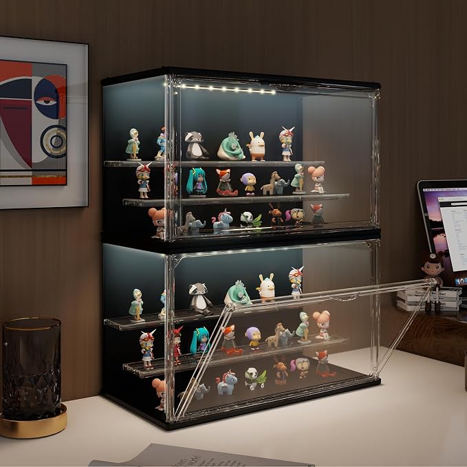 2PCS Clear Display Case for Collectibles, 3-Tier Adjustable Display Case - Image 6
