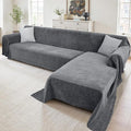 2 Pieces Sectional Couch Covers L Shaped Cover XXXL Dark Gray | Thick Washable by Unknown