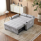 VINGLI Light Grey Futon Sofa Bed Convertible Loveseat Sleeper Couch, Faux - Image 9