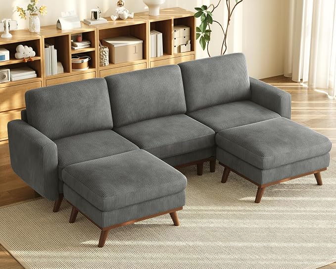 Vesgantti 97" Modular Sectional Sofa Dark Gray, U-Shaped Couch by Vesgantti
