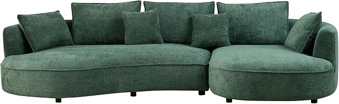 124.8'' Curved Sofa Couch with Chaise Lounge - Image 8