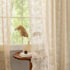 YJ YANJUN Vintage Lace Curtains 54 Inch Length-Victorian Floral Patterns and - Image 2