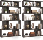 Giantex 5-Tier Bookshelves Set of 2, 10-Cube Geometric Bookcase by Giantex