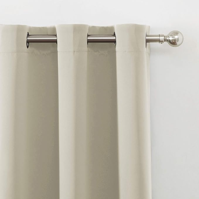 Light Beige Thermal Blackout Curtains/52 x 72 Inch/Set of 2 Panels Room - Image 7