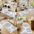 HEBE Hallway Runner Rug 3'x8', Washable Non Slip Kitchen Rug Runner | Soft Boho - Image 6