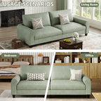 EASE MOOSE 88.5" Large Seat Faux Leather Loveseat Sofa, Waterproof and - Image 8
