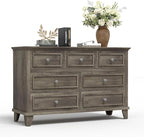 IDEALHOUSE 7 Drawer Dresser, Large Wooden Storage Chest of Drawers - Image 8