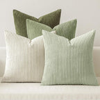 MIULEE Soft Corduroy Decorative Throw Pillow Covers Light Green 20x20 | Set of 4 by MIULEE