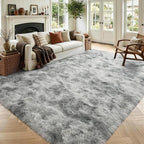 5x7 Tie-Dyed Grey Fluffy Soft Area Rug Non-Slip by ModernHomeDecor