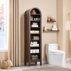 IFGET 71" Tall Arched Bookshelf, 8 Tiers Arch Bookcase - Image 6