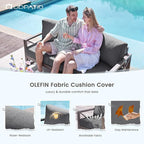 UDPATIO Aluminum Patio Furniture Set, Faux Wood Grain Modern Outdoor Furniture - Image 5