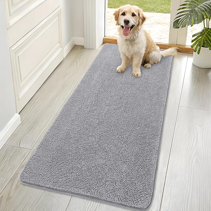 OLANLY Dog Door Mat for Muddy Paws 70x32, Super Absorbent Chenille Mud Mat | by OLANLY