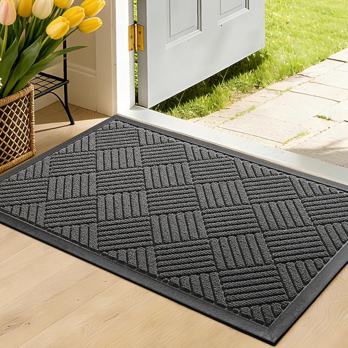 Front Door Mat, Heavy Duty Waterproof Doormat 35.5"x24", Stain Fade Resistant by WELDUN%E2%80%94IdealChoiceforHome