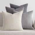 MIULEE Soft Corduroy Decorative Throw Pillow Covers Neutral Grey 18x18 | Set of by MIULEE