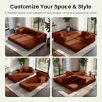 78.8" Convertible Futon Sofa Bed, Corduroy Futon Couch - Image 3