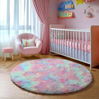 Amdrebio Rainbow Big Round Furry Area Rug 7Ft - Image 8