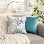 Tritard Nautical Coastal Throw Pillow Covers 16x16 Set of 2 Beach Themed Ocean - Image 3