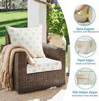 Outdoor Deep Seat & Back Cushion Set, 24 x 24 Inch Water Repellent and Fade - Image 5