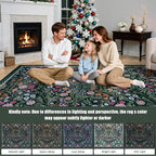PLHXFR 2.6x10 Washable Runner Rug：Floral Indoor Kitchen Carpet Dark Green | - Image 9