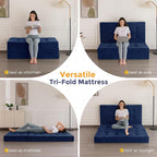 MAXYOYO 6" Folding Sofa Bed for Floor, Tufted Tri-Fold Floor Mattress - Image 3