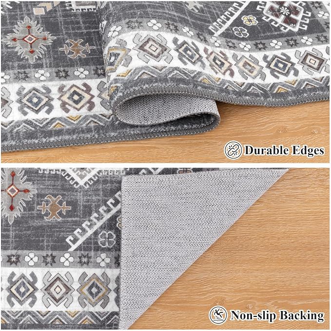 HEBE Boho Kitchen Mats for Floor 24''x72'', Non Slip Washable Runner Rug | - Image 6