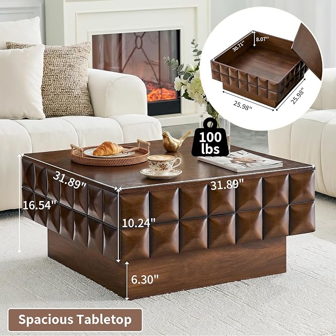 31.89" Square Coffee Table - Image 3