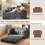 Gizoon Boneless Convertible Floor Sofa Bed, Corduroy 2 Seater Lounge Sleeper - Image 6