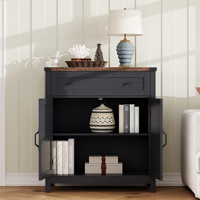 ChooChoo Kitchen Storage Cabinet, Coffee Bar Cabinet, Farmhouse Buffet Sideboard - Image 5