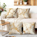 OBSEDE Gold Foil Marble Decorative Throw Pillow Covers 18 × 18 in, Couch - Image 5