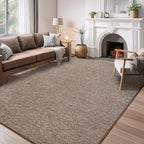 4x6 Area Rugs for Living Room Non Slip Dorm Bedroom Rug, Matte Brown | Modern - Image 9