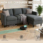 JAMFLY Couches for Living Room, 3-Seat Reversible Sectional Sofa - Image 8