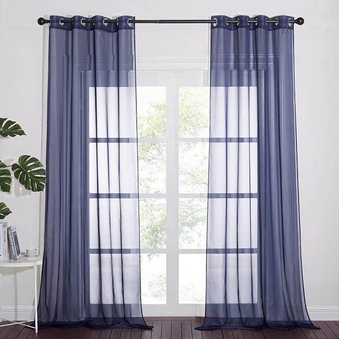 NICETOWN Dark Blue Sheer Curtains by NICETOWN