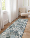 Lahome Moroccan Washable Runner Rug, 2x6 Blue Kitchen Runners by Lahome