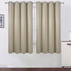 Beige Thermal Blackout Curtains/52 x 63 Inch/Set of 2 Panels Room Darkening by Lemomo