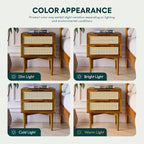 Bme Oliver Solid Wood Rattan Nightstand/Side Table/End Table, Fully Assembled - Image 7